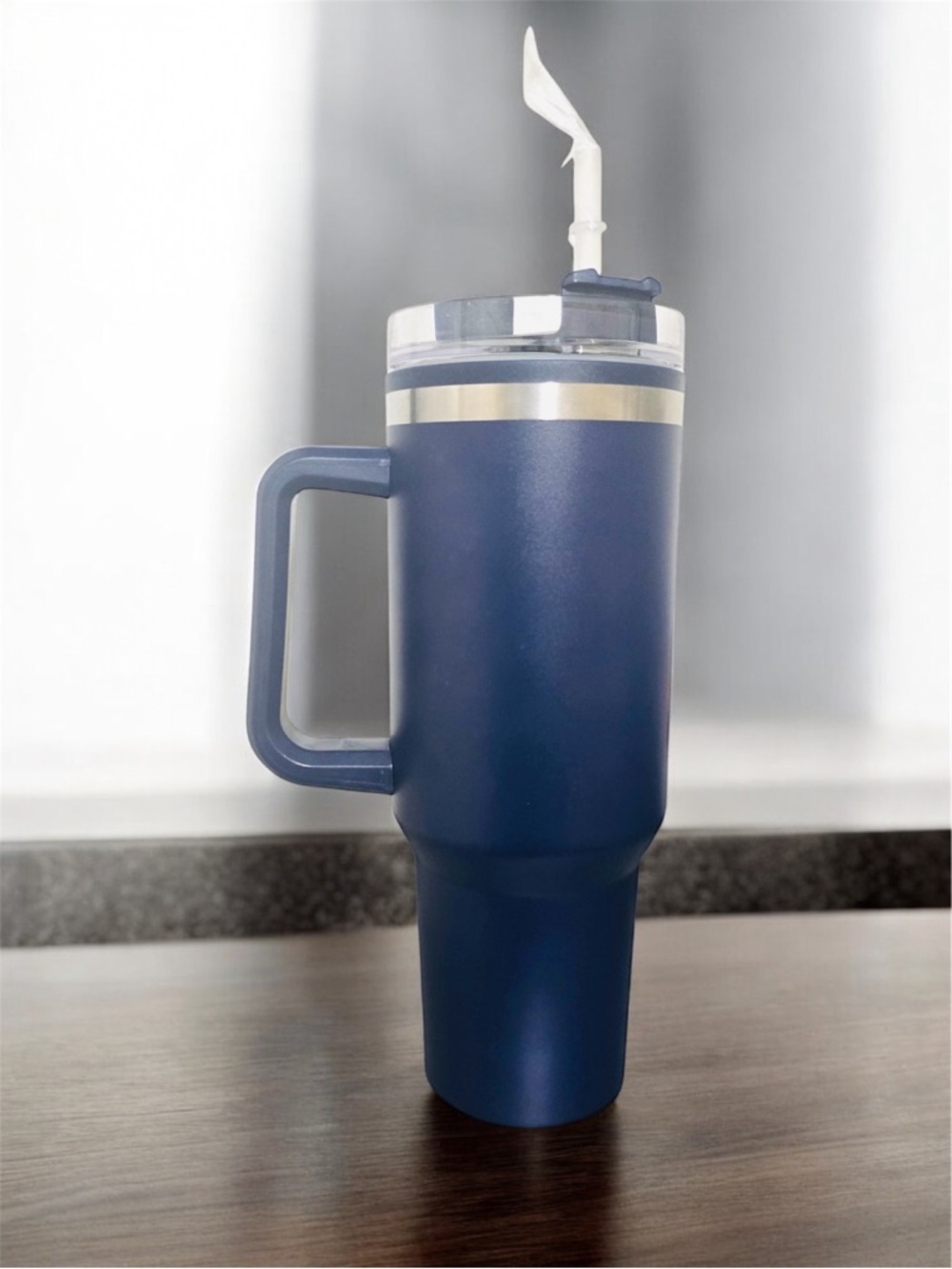 Navy Tumbler with Handle “ Joy at Work “ - Picture 2 of 2